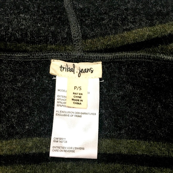 Tribal Jeans Wool blend open styled striped sweater jacket, Small. - Picture 4 of 4